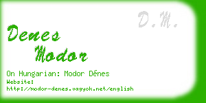 denes modor business card